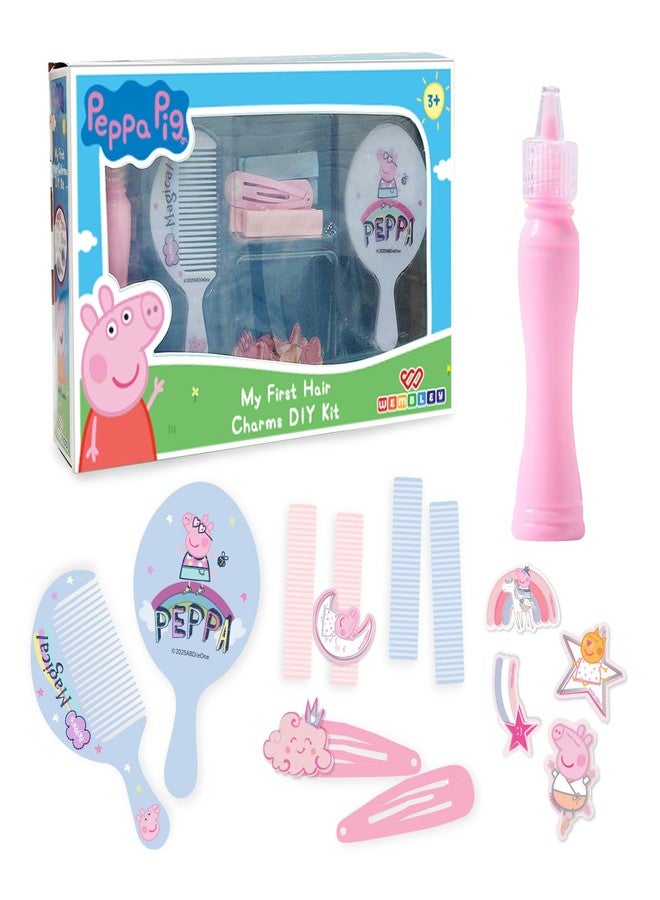 ويمبلي مجموعة ويمبلي بيبا بيج للتصميم الذاتي | مجموعة ملونة للتصميم الذاتي مع مشابك شعر وزينة | مجموعة صنع مشابك الشعر مع غراء غير سام | مجموعة صنع إكسسوارات الشعر مع مشط ومرآة | هدية مثالية للفتيات (مشابك شعر) - Image 1